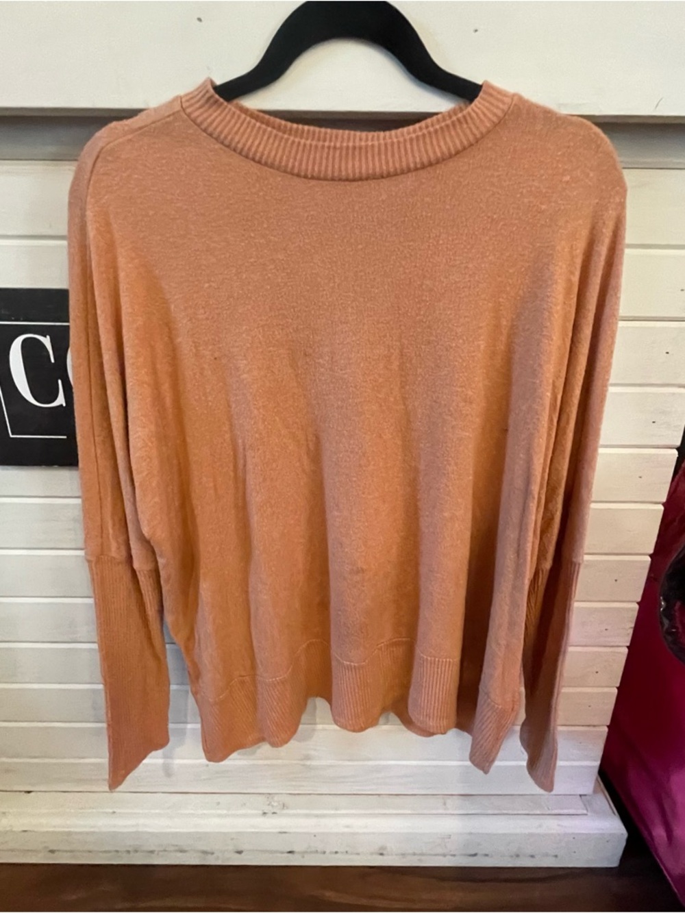 Cherish Dusty Peach Scoopneck Sweater